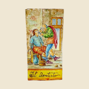 Mattonella rettangolare cm  30 x 15 decoro mestieri il Dentista