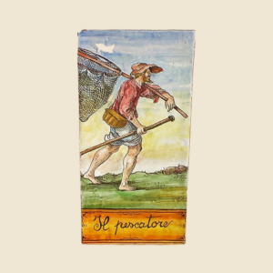 Mattonella rettangolare cm  30 x 15 decoro mestieri il Pescatore