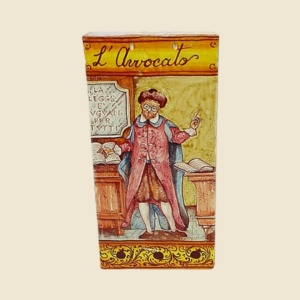 Mattonella rettangolare cm  30 x 15 decoro mestieri l'Avvocato