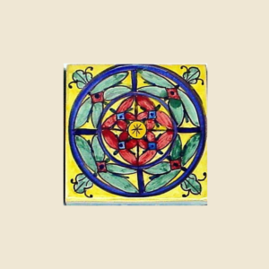 Mattonella quadrata cm 10 x 10  decoro  geometrico