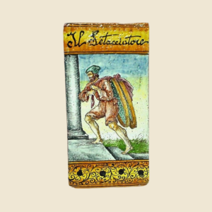 Mattonella rettangolare cm  30 x 15 decoro mestieri il Setacciatore