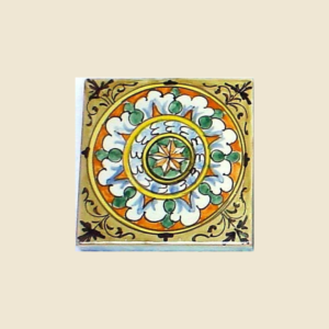 Mattonella quadrata cm 10 x 10  decoro geometrico