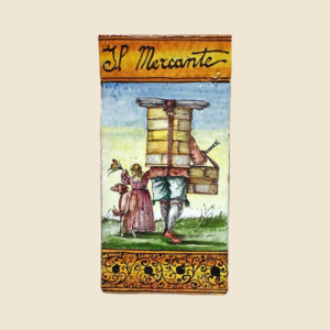 Rectangular tile cm  30 x 15 series the ancient Crafts - the Merchant