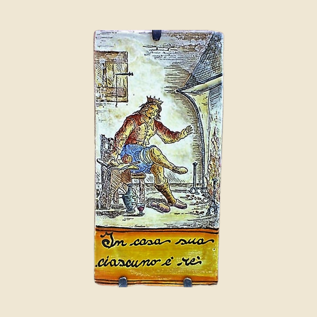 Mattonella rettangolare cm 30 x 15 decoro serie Proverbi