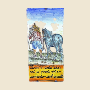 Mattonella rettangolare cm  30 x 15 decoro serie Proverbi