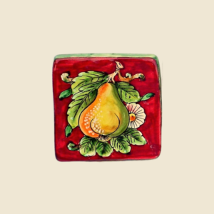 Mattonella quadrata  cm 10 x 10 decoro pera