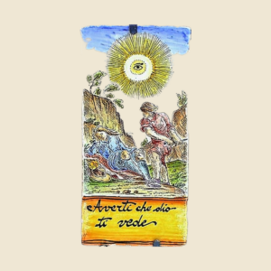 Mattonella rettangolare cm  30 x 15 decoro serie Proverbi