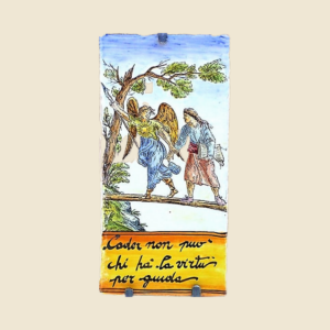 Mattonella rettangolare cm  30 x 15 decoro serie Proverbi