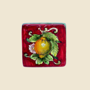 Mattonella quadrata cm 10 x 10 decoro limone