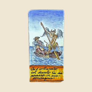 Mattonella rettangolare cm  30 x 15 decoro serie Proverbi