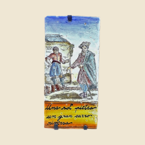 Mattonella rettangolare cm  30 x 15 decoro serie Proverbi