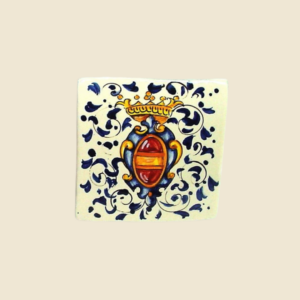 Mattonella quadrata cm 10 x 10  decoro Stemma