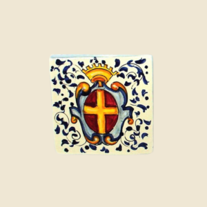 Mattonella quadrata cm 10 x 10  decoro Stemma