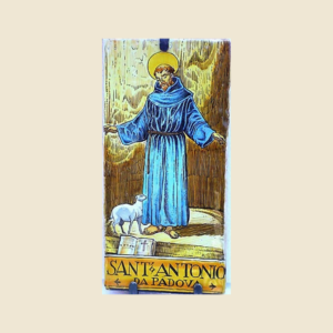 Mattonella rettangolare cm  30 x 15 decoro serie Santi  - Sant'Antonio