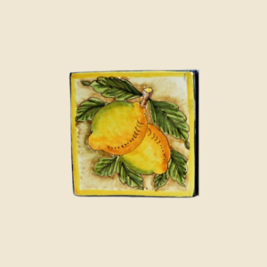 Mattonella quadrata cm 10 x 10  decoro limoni