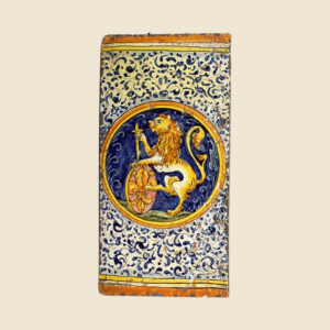 Rectangular tile cm  30 x 15 series Cote of arms  - Lion with shield