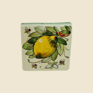 Mattonella quadrata cm 10 x 10 decoro limone