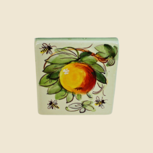 Mattonella quadrata cm 10 x 10 decoro mela