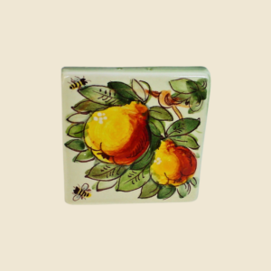 Mattonella quadrata cm 10 x 10  decoro pere