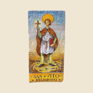 Mattonella rettangolare cm  30 x 15 decoro serie Santi  - San Vito