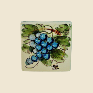 Mattonella quadrata cm 10 x 10  decoro uva