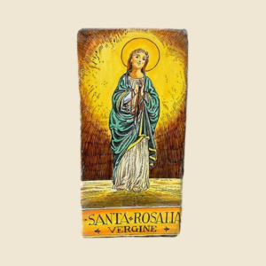 Mattonella rettangolare cm 30 x 15 decoro serie Santi - Santa Rosalia