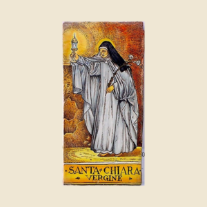 Mattonella rettangolare cm 30 x 15 decoro serie Santi - Santa Chiara