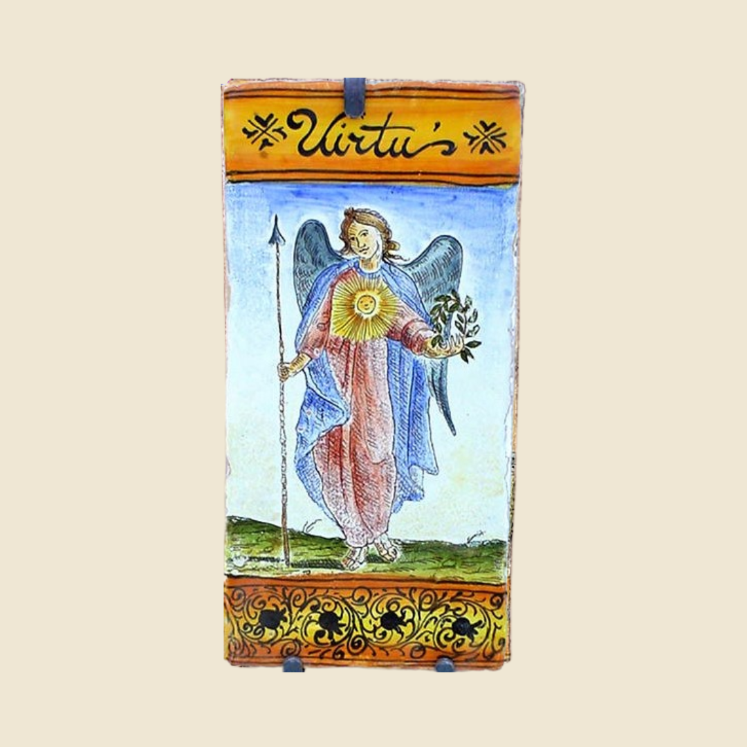 Mattonella rettangolare cm 30 x 15 decoro serie Virtù