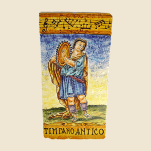 Rectangular tile  cm  36 x 18 series the  Musicians the ancient Tympanum