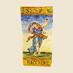 Mattonella rettangolare cm  36 x 18 decoro serie Musici Le Nacchere