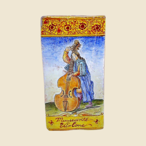 Mattonella rettangolare cm  36 x 18 decoro serie Musici Il Violone