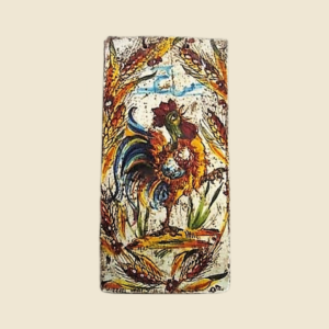 Rectangular tile  cm 30 X 15 series animal - Singing  Rooster  -