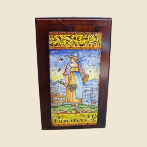 Mattonella rettangolare cm  30 x 15 decoro Personaggio serie 4 stagioni Primavera