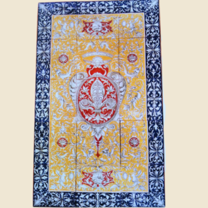 Pannello rettangolare cm decoro grottesche contraffondate