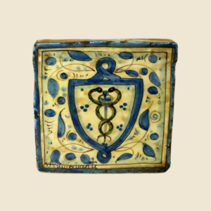 Mattonella quadrata  cm 15 x 15  decoro turchese