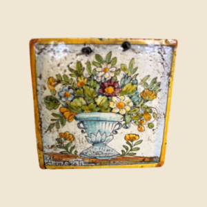 Mattonella quadrata cm 15 x 15 decoro fiori