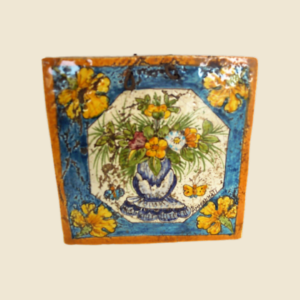 Mattonella quadrata cm 15 x 15 decoro fiori