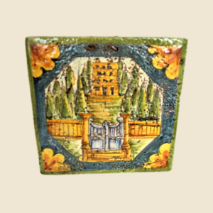 Mattonella quadrata cm 15 x 15 decoro castello