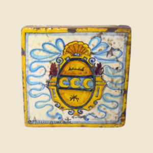 Mattonella quadrata cm 15 x 15 decoro stemma
