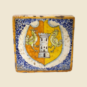 Mattonella quadrata cm 15 x 15 decoro stemma