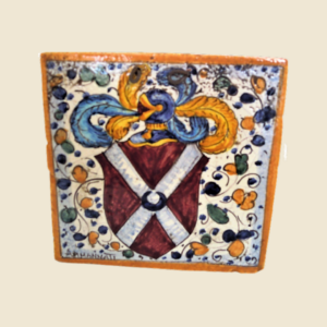 Mattonella quadrata cm 15 x 15 decoro stemma