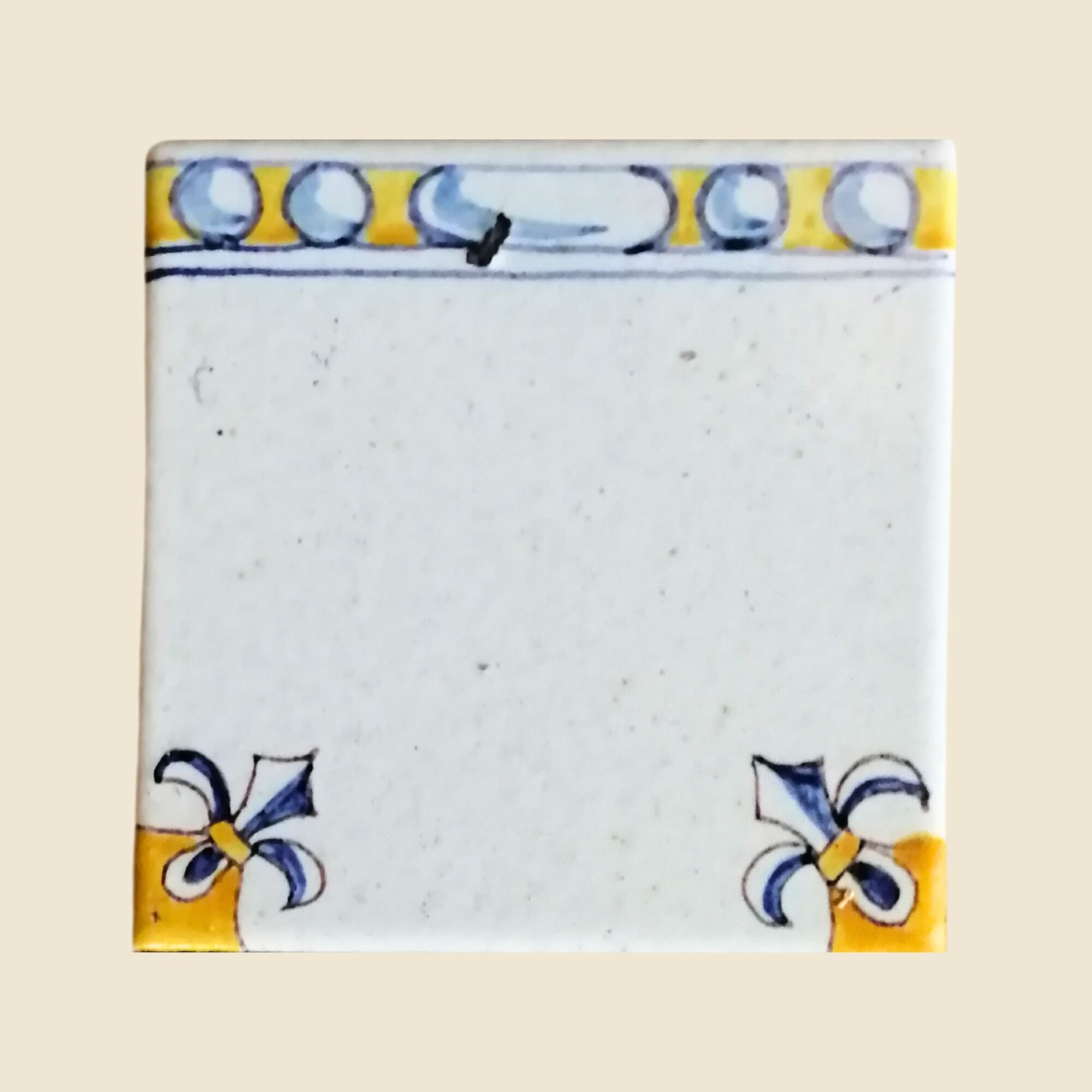 Mattonella quadrata cm 10 x 10 decoro cornice colorata