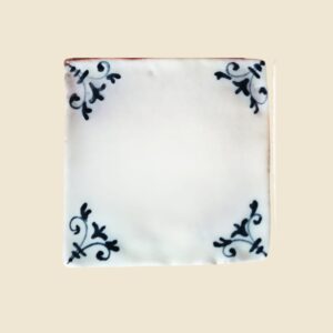 Mattonella quadrata cm 10 x 10 decoro cornice blu