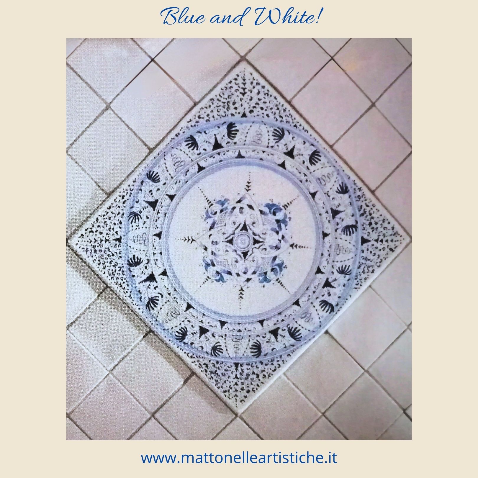 mattonella quadrata cm 40 x 40 decoro geoemetrico
