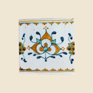 Mattonella quadrata cm 10 x 10 decoro cornice colorata