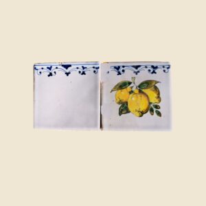 Mattonella quadrata cm 10 x 10 decoro limone