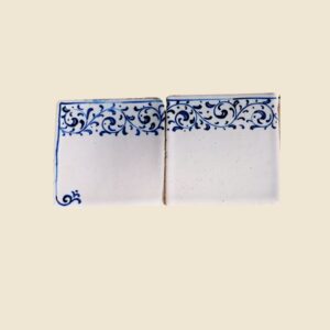 Mattonella quadrata cm 10 x 10 decoro trina blu