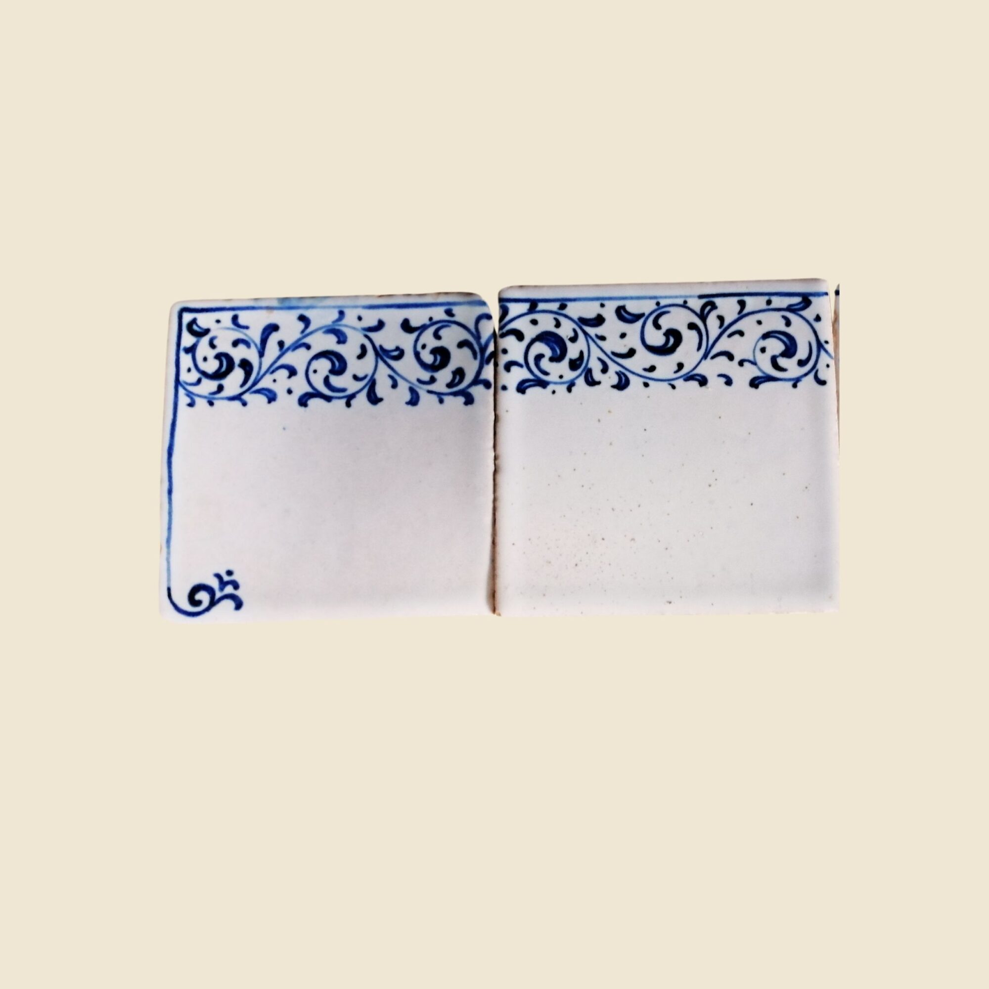 Mattonella quadrata cm 10 x 10 decoro trina blu