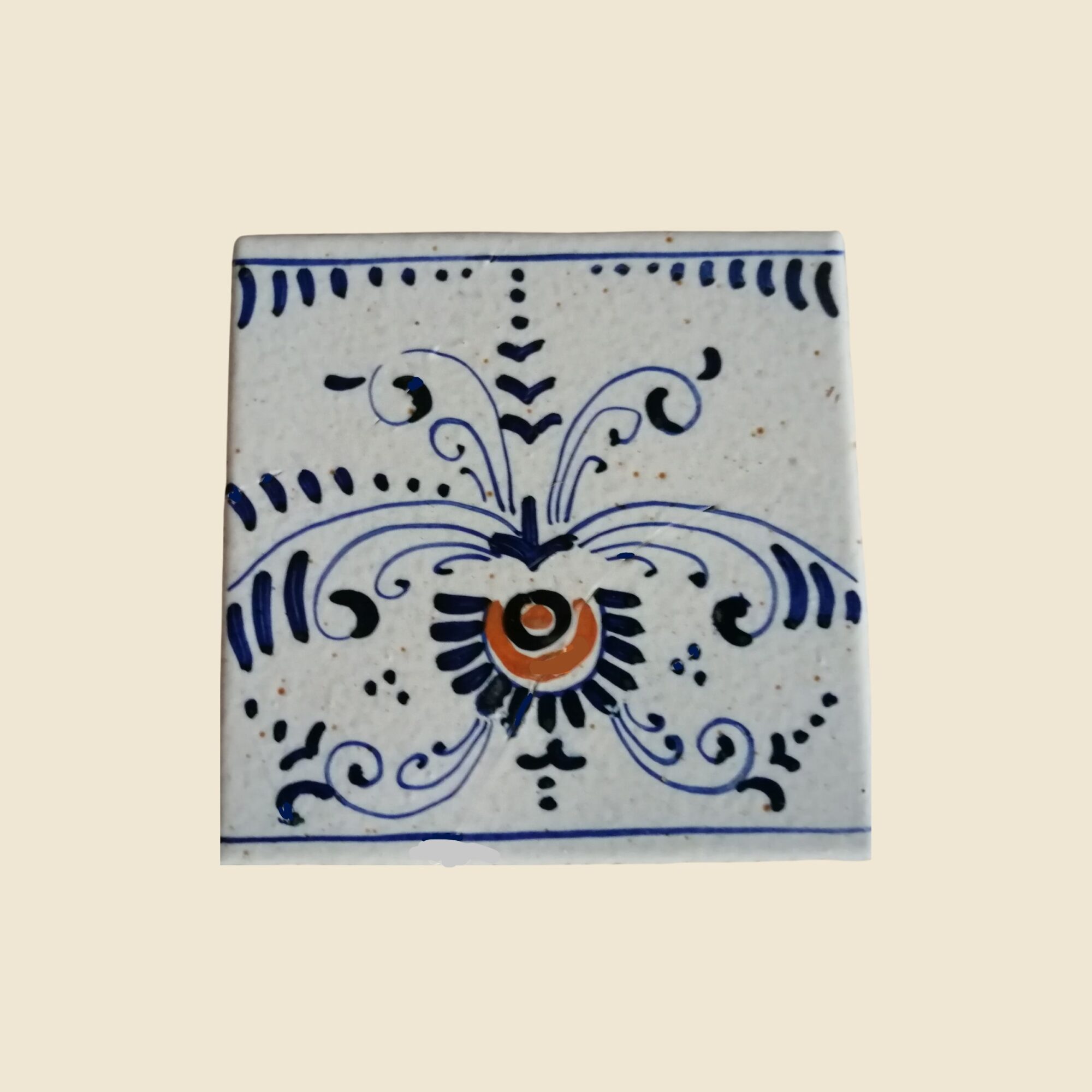 Mattonella quadrata cm 10 x 10 decoro geometrico
