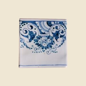 Mattonella quadrata cm  10 x 10 decoro  geometrico blu